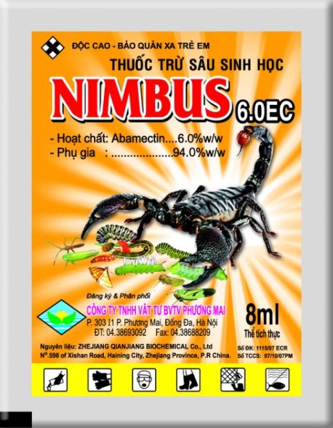 Nimbus 6.0EC 8ml - Thuốc Trừ Sâu Phương Mai - Công Ty TNHH Vật Tư Bảo Vệ Thực Vật Phương Mai